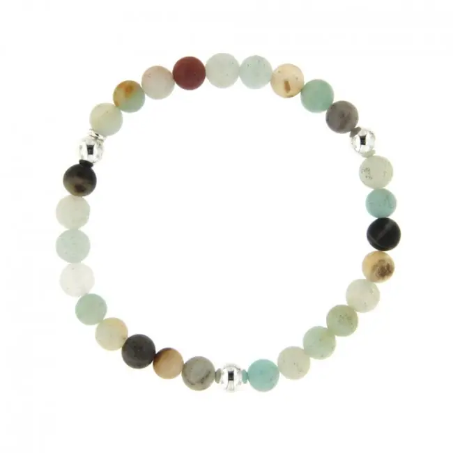 Expédié Aujourd’hui Bracelet perle Amazonite & Argent |Bijou en pierre naturelle fabriqué en France