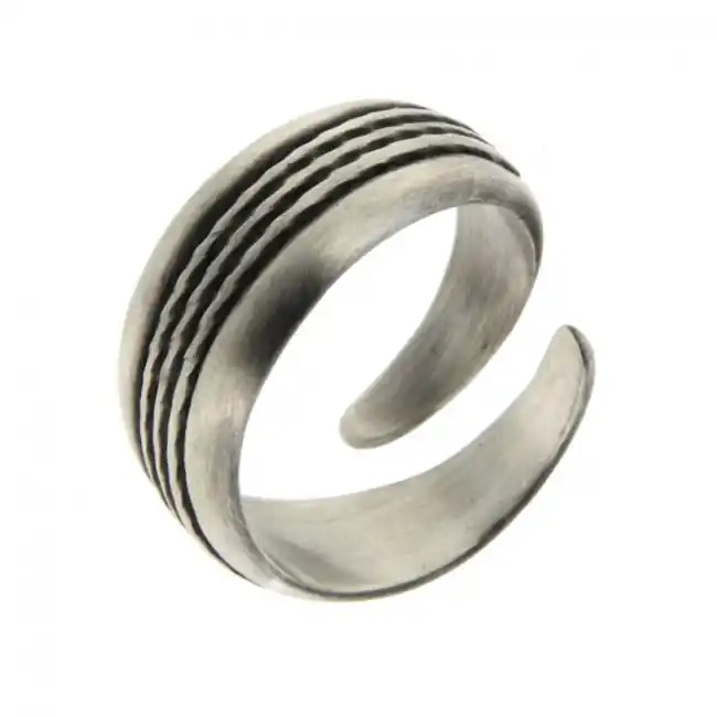 Bague spirale en Argent patiné| BAGUE HOMME COLLECTION ANTIKA Satisfait Ou Remboursé