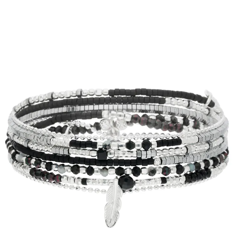 Usine Directe BRACELET 5 TOURS NOIR HÉMATITE MACEIO