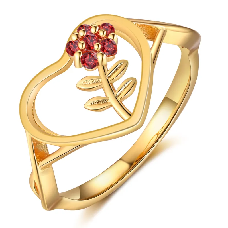 Bague Fleur Personnalisée avec 1 Pierre de Naissance - Cadeau pour Femme Jusqu’à Épuisement Des Stocks