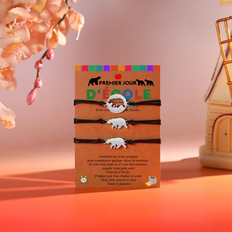 Pas Cher 3PCS Ensemble de Bracelets Ours - Cadeau Rentrée Scolaire Premier jour d’école