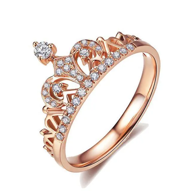 Bague Couronne Anneaux de promesse pour Femme Promotion