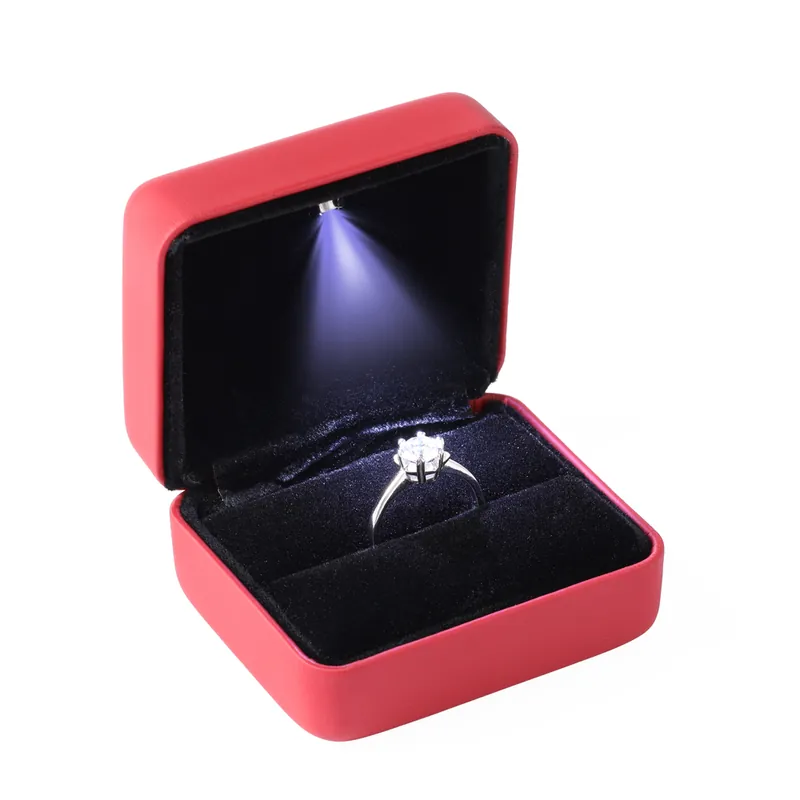 Meilleure Qualité Boîte à bijoux coffret à bijoux bague créative avec éclairage LED