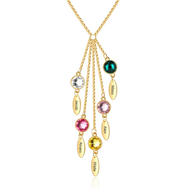 Collier 5 Prénom 5 pierre de naissance Pour Elle Usine Directe