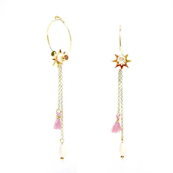 Bon Marché Boucles d'oreilles pour femme - Acier Gemme - Créoles Violet