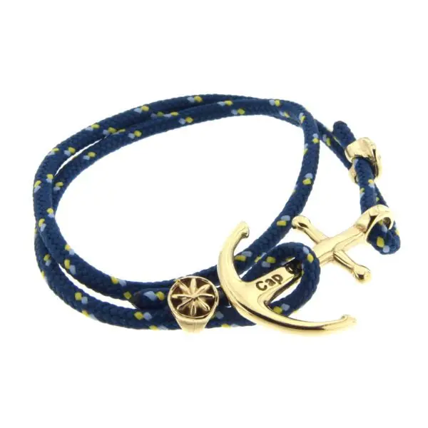 Vente Directe Bracelet Ancre Double tour CAP COZ Plaqué Or | FABRIQUE EN FRANCE | BIJOUX MER