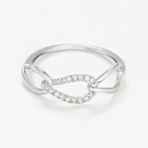 Satisfait Ou Remboursé Bague "Triple boucles" D0,12/17 Or Blanc 375/1000