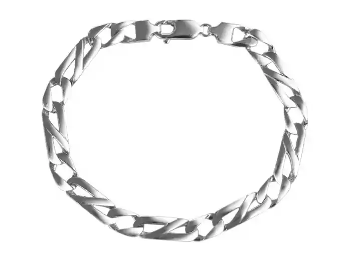 Nouvel Arrivage Bravion – Bracelet gourmette rectangulaire 6mm en platine 950 fait à la main pour homme