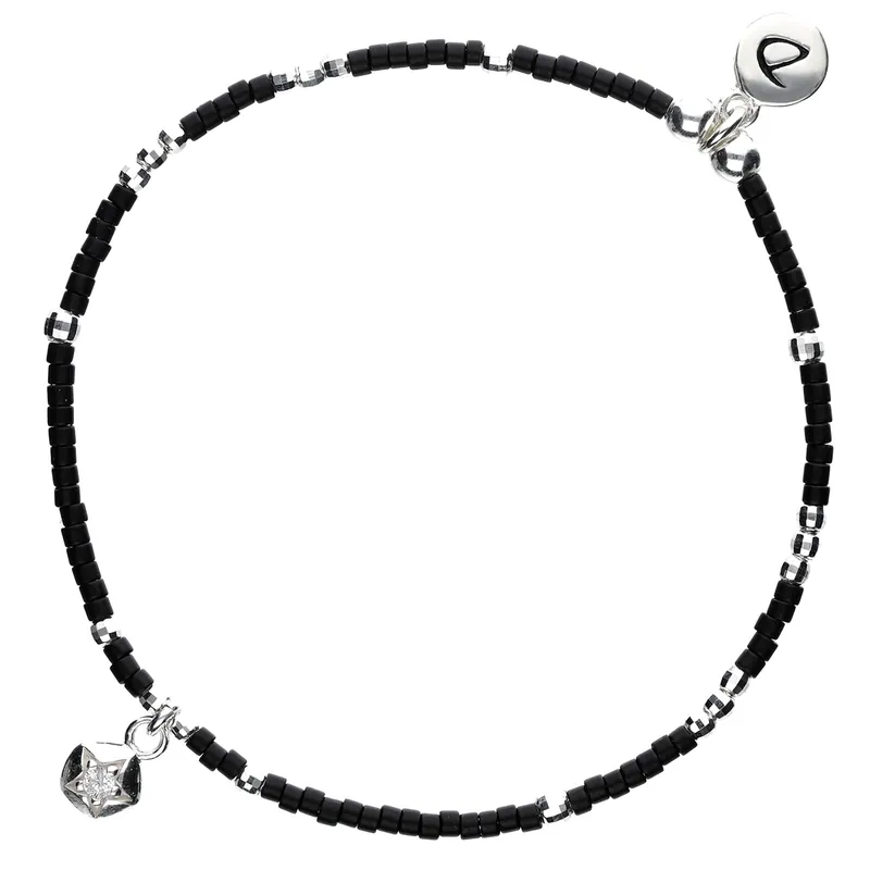 Vente Directe BRACELET ÉLASTIQUE OXYDE ÉTOILE NOIR