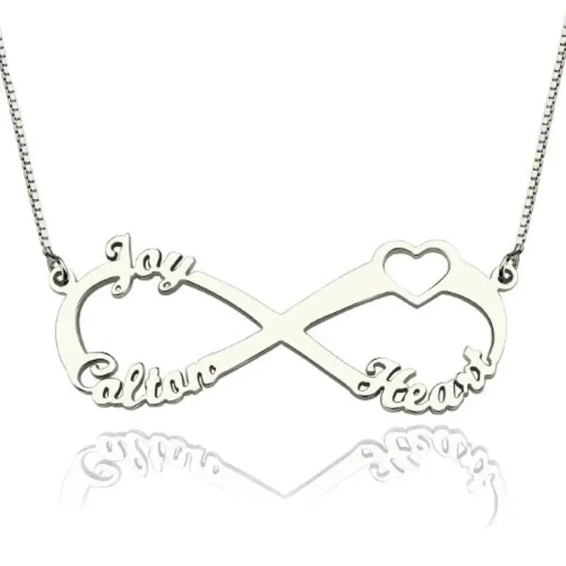 Produit De Marque Collier Argent Prénom Personnalisé Infini 3 Prénoms Gravés