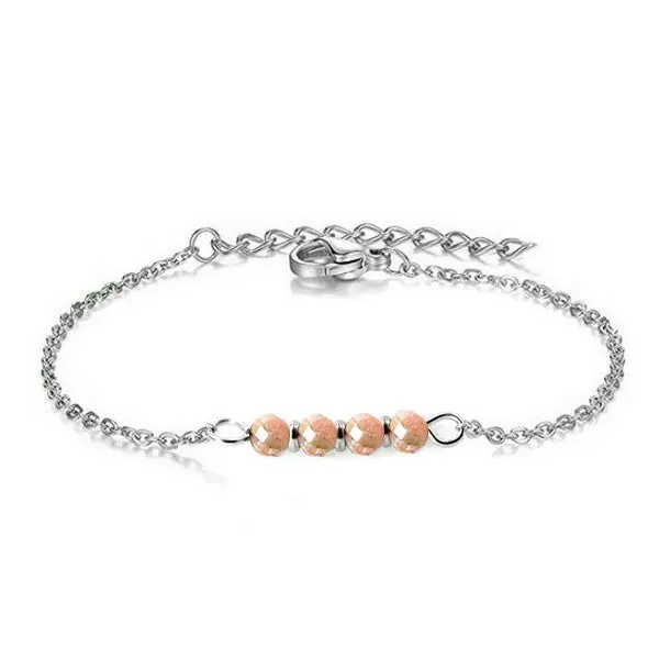 Bracelet pour femme - Argenté - Lignée de pierres minérales gemme marron Meilleure Vente
