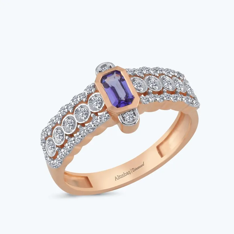 Bon Marché Bague Diamant et Tanzanite