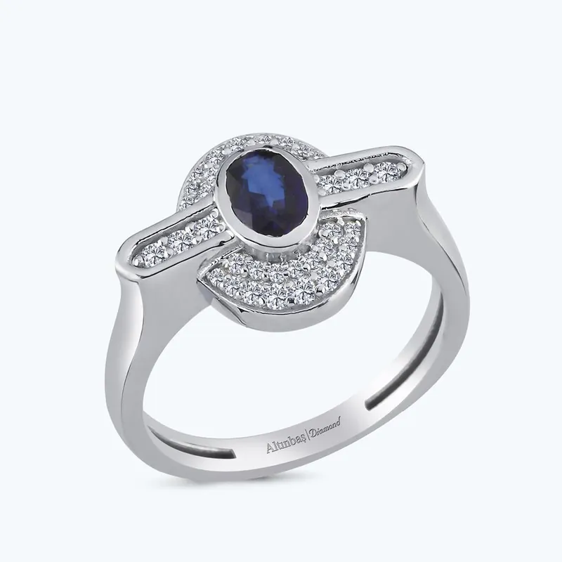 Bague Diamant et Saphir Retour Gratuit