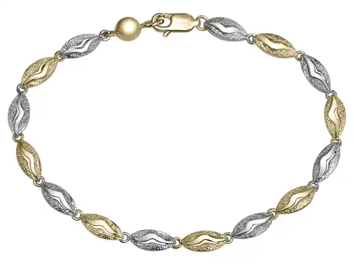 Offre Exclusive Bracelet Patelle design mini coquillage en or 10k2 tons jaune et blanc pour femme