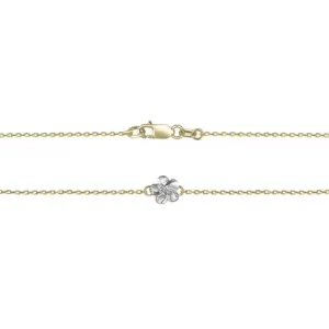 Produit De Marque Chaine de cheville Petunia fleur or blanc 10k et mailles de type forçat en or blanc pour femme