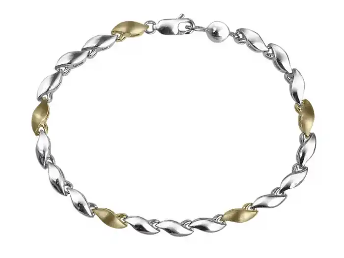 Bracelet Tilia design inspiration feuille nature en or blanc et rose 10k pour femme Top Qualité