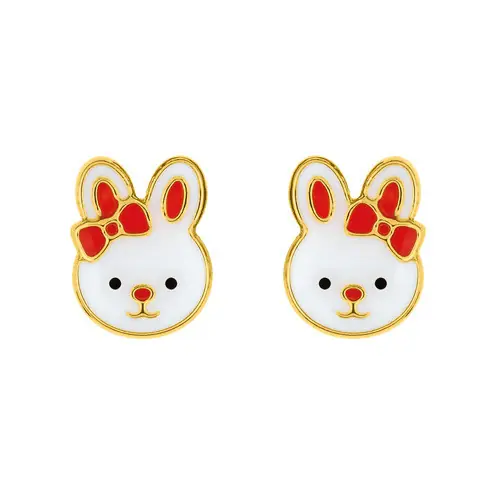 *** Boucles d'oreilles LAPIN TETE Or375 - VIS Tendance