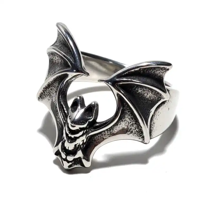 Promotion Bague acier inoxydable chauve souris