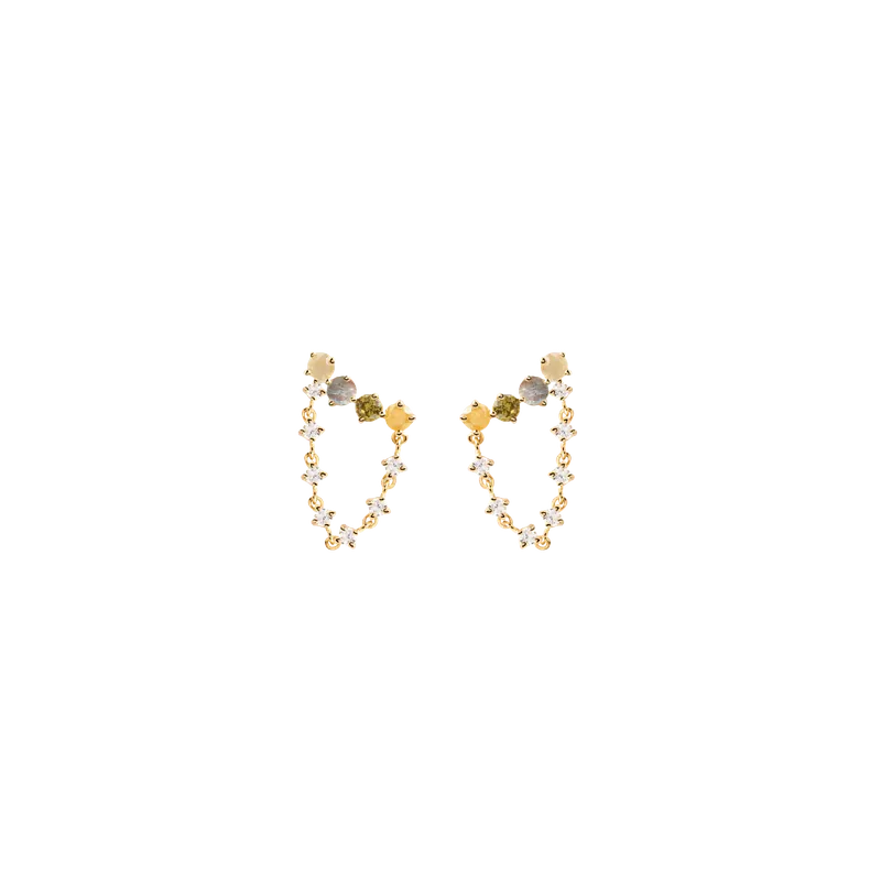 Top Vente PDPAOLA Boucles d'Oreilles - Juno - en argent plaqué or - AR01-544-U