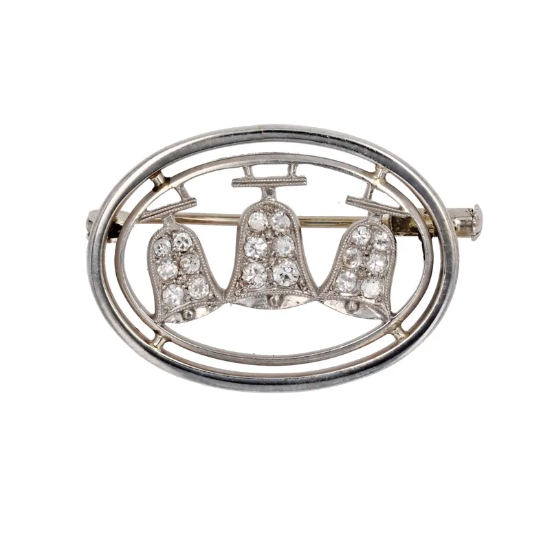 Offre Exclusive Broche ovale et ses cloches diamantées