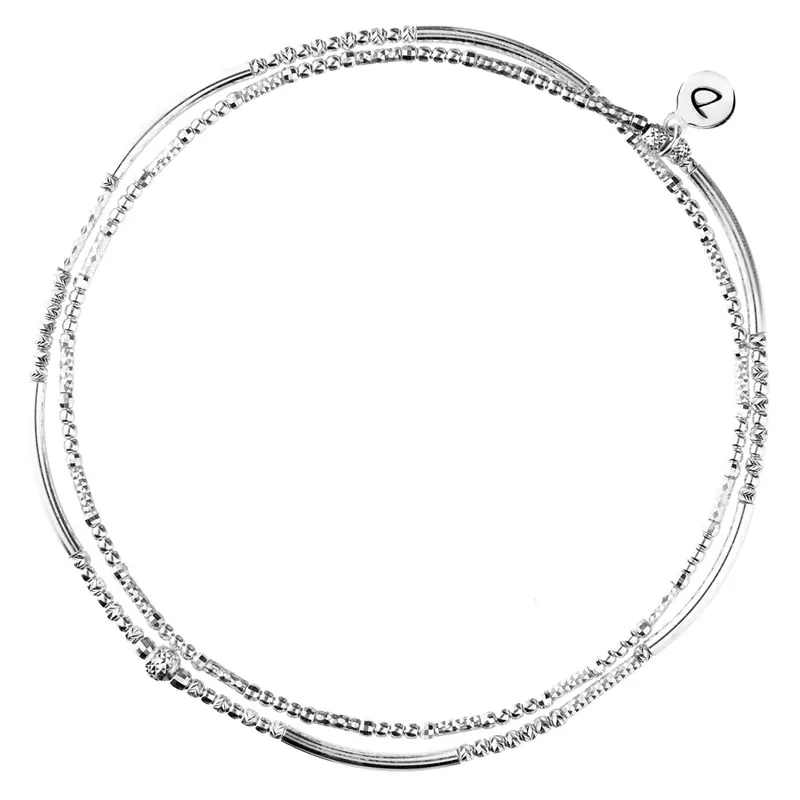 Petit Prix CHEVILLÈRE DOUBLE TOURS ELASTIQUE TUBES PERLE DIAMANTÉE