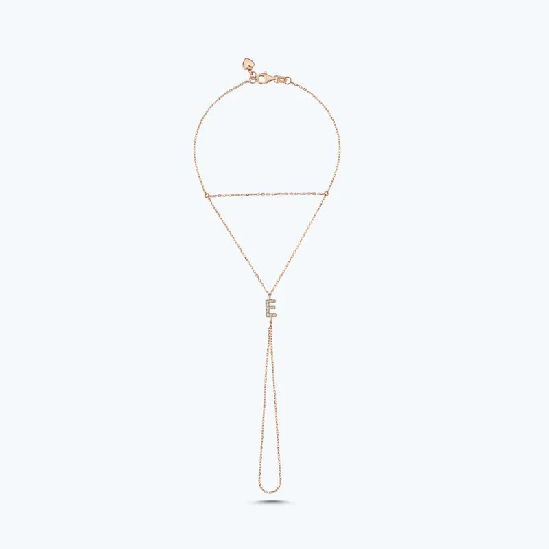 Lettre E Bracelet de Main en Diamants Marque
