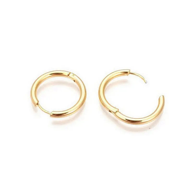 Meilleur Prix Boucles d'oreilles femme en acier inoxydable doré 18kCréoles 12 * 2 mm
