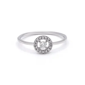 Premium Bague D0,10/17 Or Blanc 375/1000