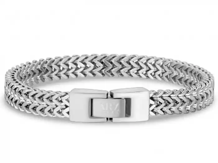 Bracelet ARZ Steel franco maille double en acier inoxydable pour hommes Bon Marché