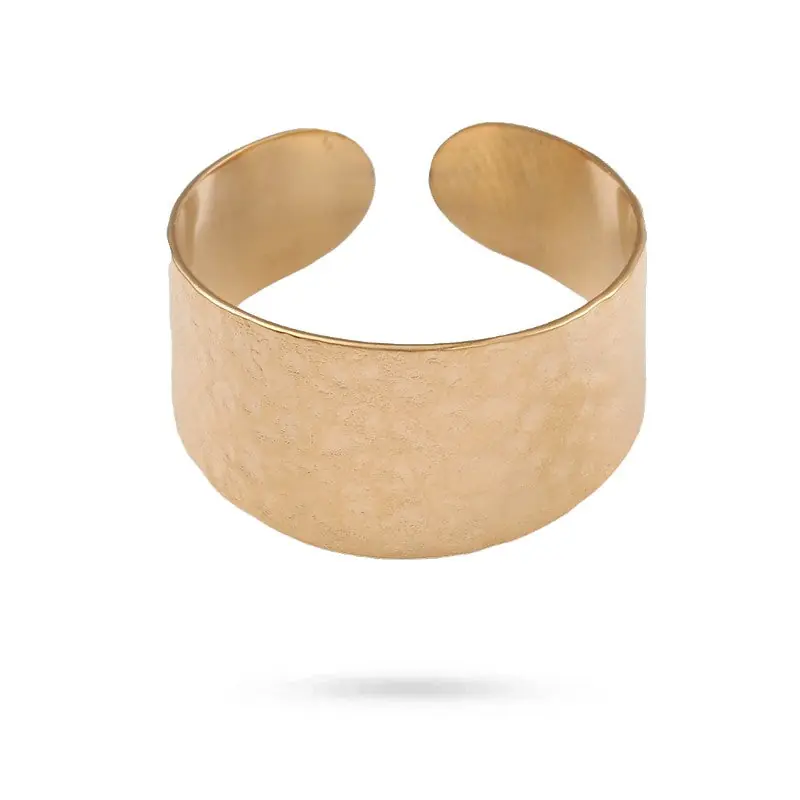 Promotion Bague acier inoxydable doré manchette