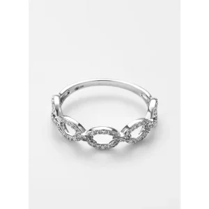 Vente Directe Bague "Gianna" D0,15/66 Or Blanc 375/1000