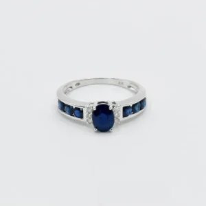 Premium Bague "Fresia" D0,066/6 S1,96/7 Or Blanc 375/1000
