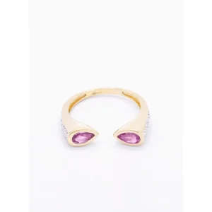 Vente Flash Bague "Zya" D0,06/28 PS0,36/2 Or Jaune 375/1000