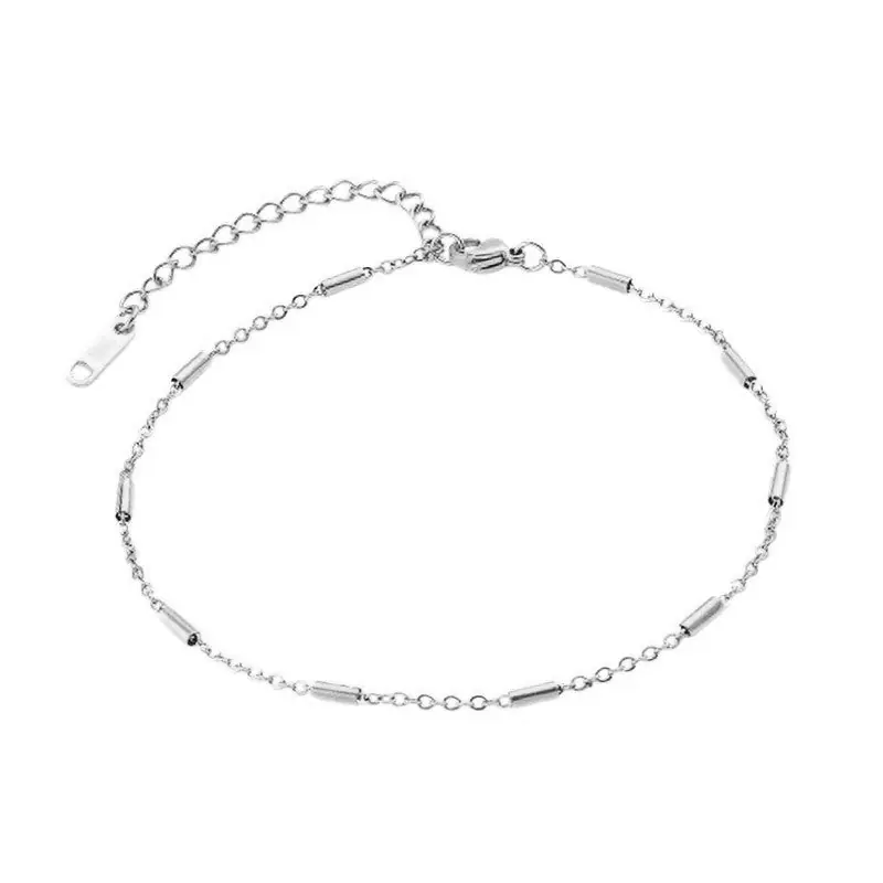 Prix Bas Chaîne de cheville en acier inoxydable couleur argenté