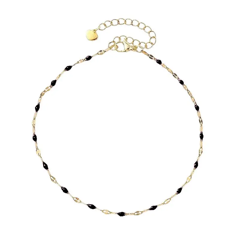 Chaîne de cheville en acier inoxydable couleur noir Meilleur Prix