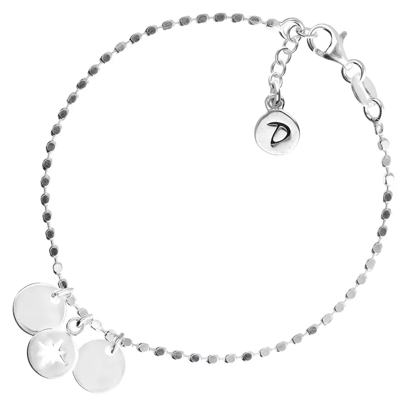 Usine Directe BRACELET PASTILLES ROSE DES VENTS PETITE MAILLE ROCK Argent 925 Gravable