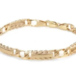 Vente Directe Bracelet barre à torsade semi-rigide personnalisable avec gravures en or jaune 10k pour femme