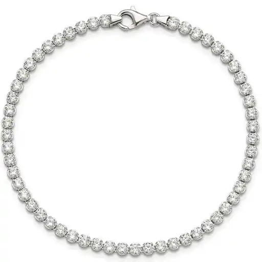 Prix Promo Bracelet Monica tennis serti de zircons cubiques 3.5 mm en argent rhodié pour femme