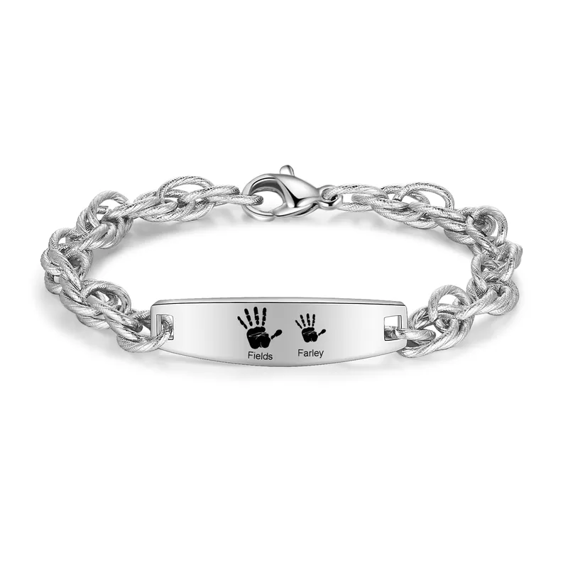 Bracelet Homme 2 Prénoms Personnalisé Cadeau Papa En Vogue