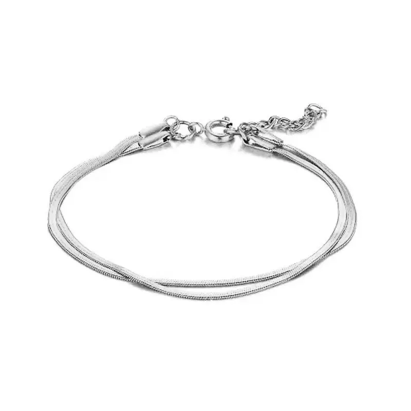 Bracelet acier inoxydable double rang maille serpent Seulement Aujourd’hui