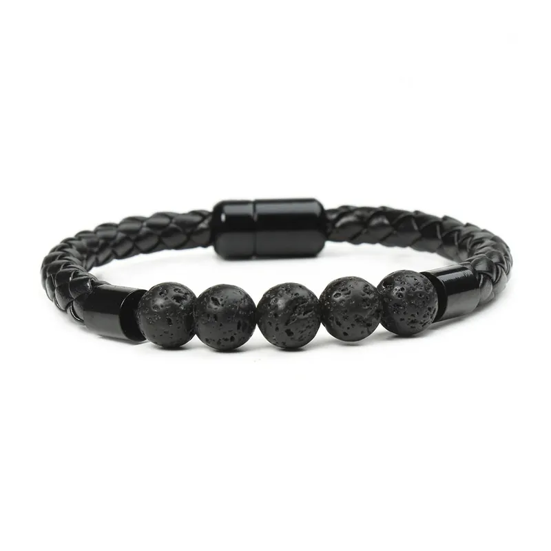 Bon Plan Bracelet en cuir perle Bracelet Homme