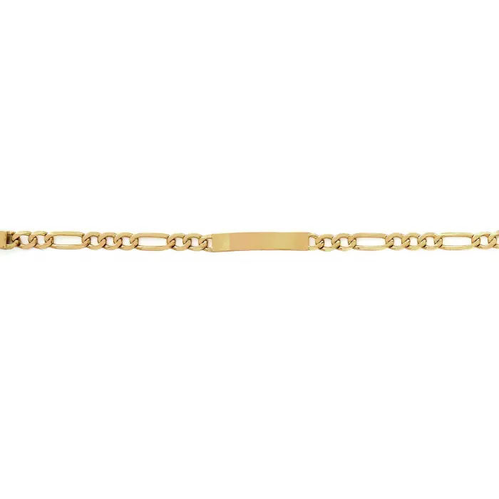 Solde Gourmette femme or en maille figaro 21cm