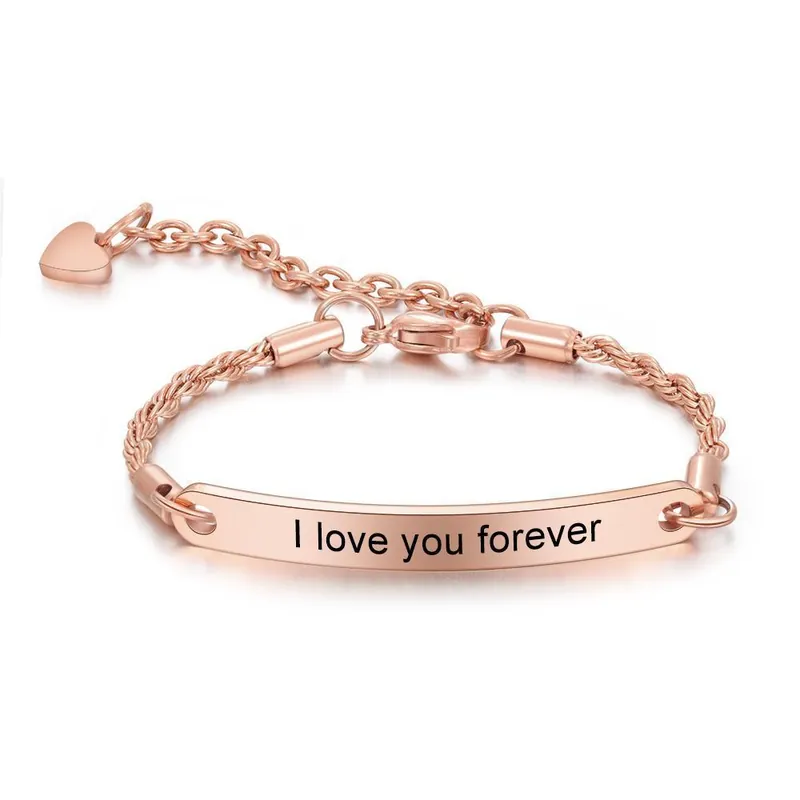 Bracelet Prénoms Ou Des Textes Gravés Personnalisé Réglable Exclusif