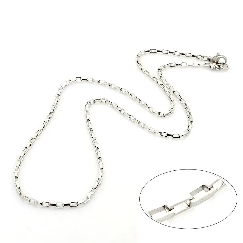 Chaîne collier acier inoxydable - Couleur argenté 45 cm - 2 mm Remise