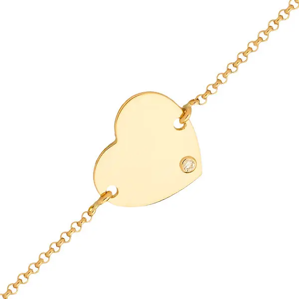 Prix Réduit Bracelet Coeur Or jaune 750°°° - Diamant 16cm