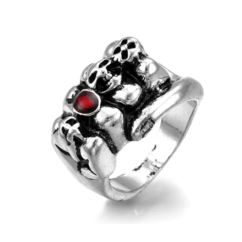 Bague acier inoxydable chevalière argentée poing Promotion Saisonnière