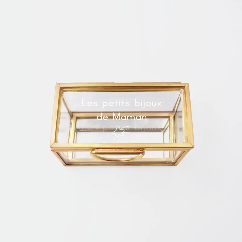 Produit De Marque Boîte à bijoux personnalisée rectangle 8x4x4 cm verre gravé