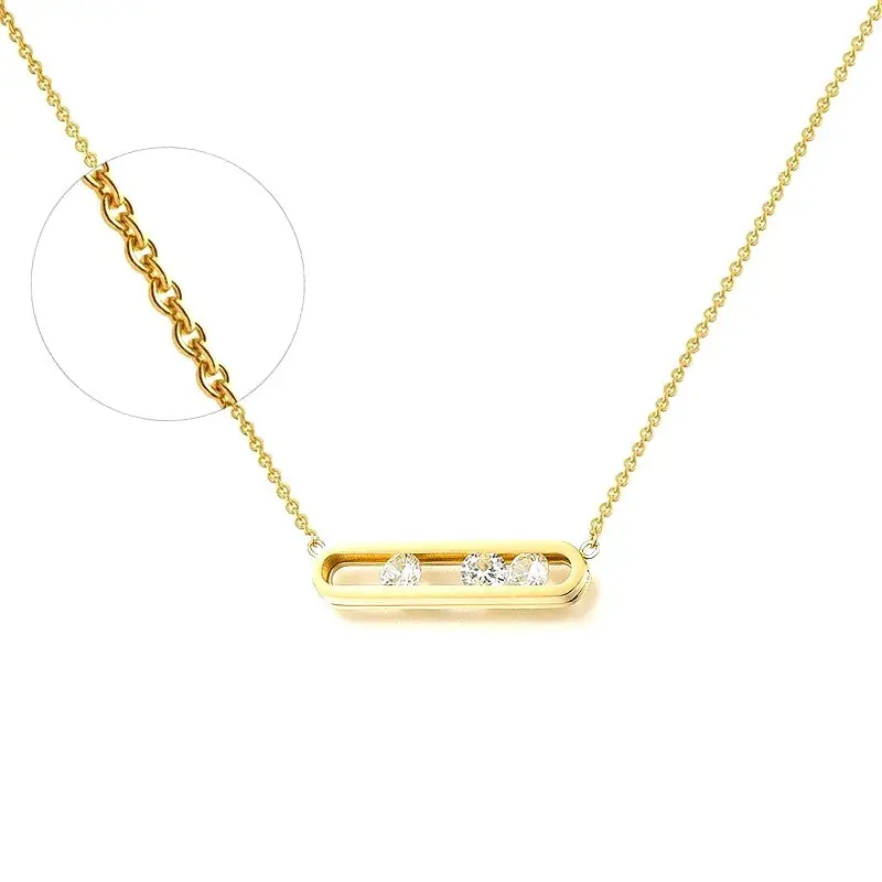 Offre Exclusive Chaîne collier acier inoxydable or zirconiums