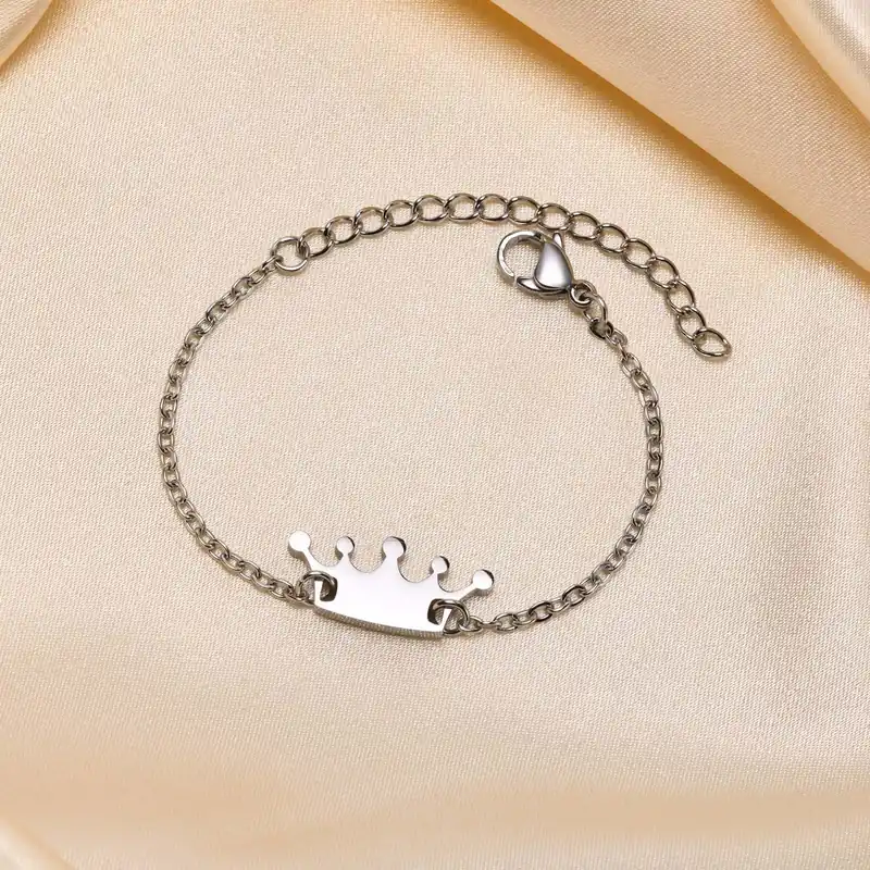 Bracelet / Cheville Gourmette Acier inoxydable Bébé Gravable 1 Prénom Personnalisé Jusqu’à Épuisement Des Stocks