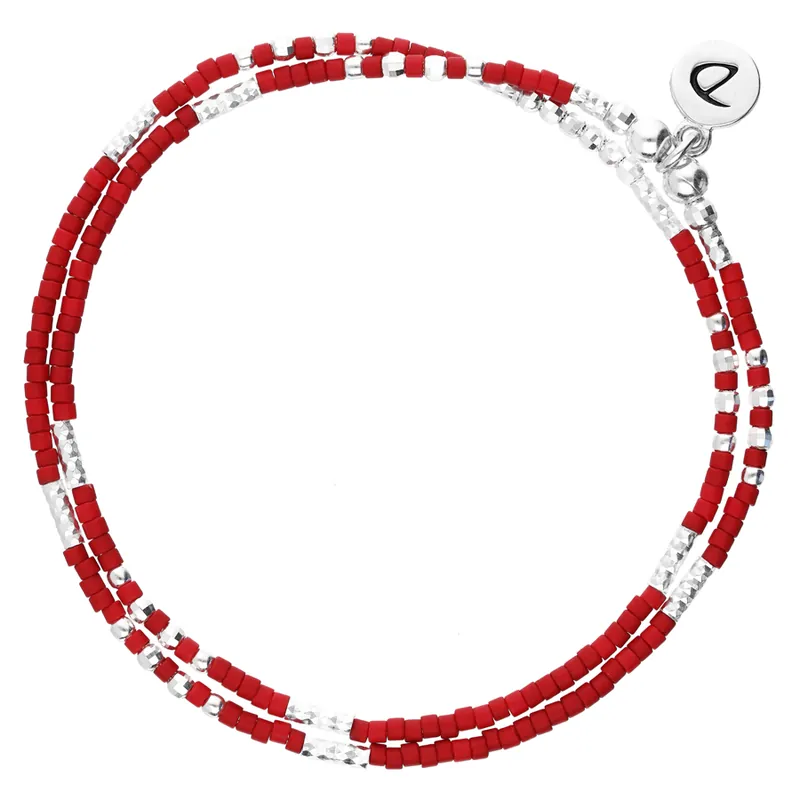Prix Promo BRACELET ELASTIQUE FLUFFY DOUBLE TOURS ROUGE
